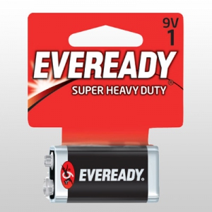 EVEREADY SUPER HEAVY DUTY BATTERY 9V 1'S/CARD (12CARDS/BX)