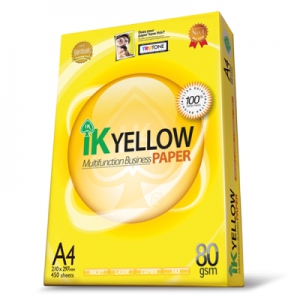IK Yellow Photocopy Paper A4 80GSM 500 Sheets/Ream 5's/Carton